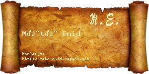 Máté Enid névjegykártya